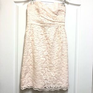 David’s Bridal lace strapless dress